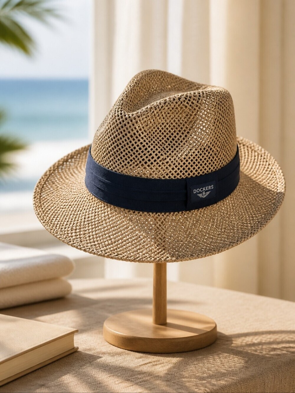 Dockers Tan and Black Straw Hat